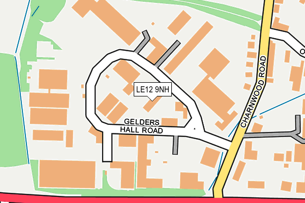 LE12 9NH map - OS OpenMap – Local (Ordnance Survey)