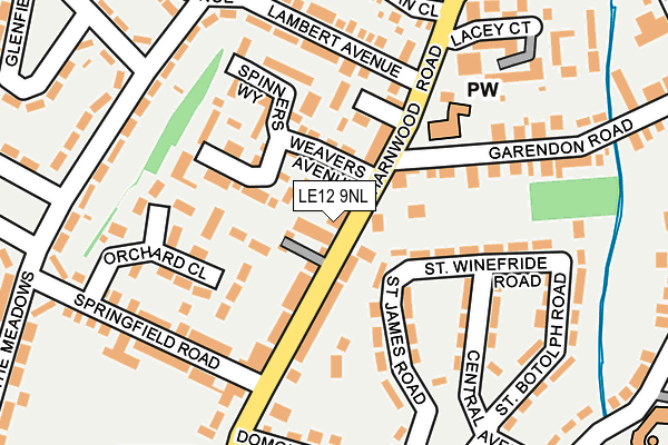 LE12 9NL map - OS OpenMap – Local (Ordnance Survey)