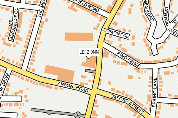 LE12 9NN map - OS OpenMap – Local (Ordnance Survey)