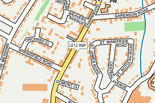 LE12 9NP map - OS OpenMap – Local (Ordnance Survey)