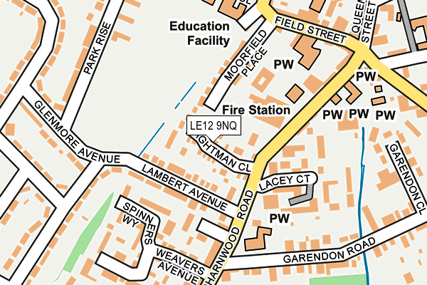LE12 9NQ map - OS OpenMap – Local (Ordnance Survey)