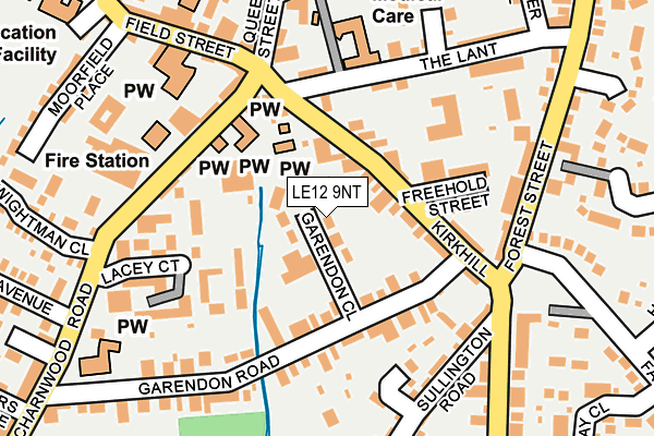 LE12 9NT map - OS OpenMap – Local (Ordnance Survey)