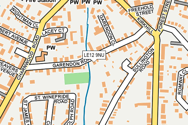 LE12 9NU map - OS OpenMap – Local (Ordnance Survey)