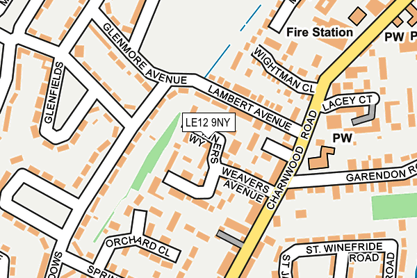 LE12 9NY map - OS OpenMap – Local (Ordnance Survey)