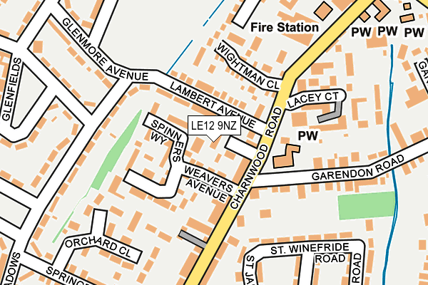 LE12 9NZ map - OS OpenMap – Local (Ordnance Survey)