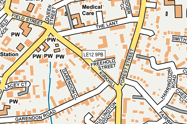 LE12 9PB map - OS OpenMap – Local (Ordnance Survey)