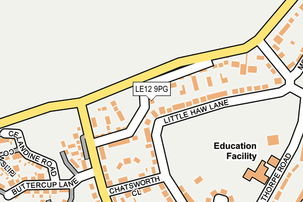 LE12 9PG map - OS OpenMap – Local (Ordnance Survey)