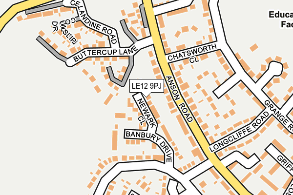 LE12 9PJ map - OS OpenMap – Local (Ordnance Survey)