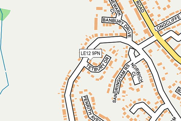 LE12 9PN map - OS OpenMap – Local (Ordnance Survey)