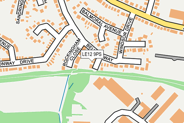 LE12 9PS map - OS OpenMap – Local (Ordnance Survey)