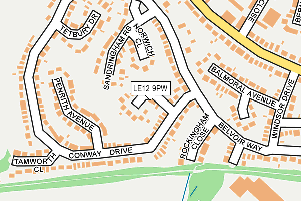 LE12 9PW map - OS OpenMap – Local (Ordnance Survey)