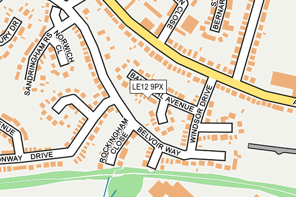 LE12 9PX map - OS OpenMap – Local (Ordnance Survey)