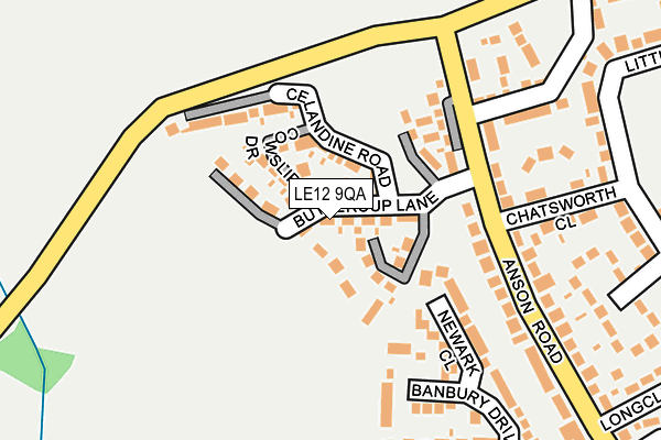 LE12 9QA map - OS OpenMap – Local (Ordnance Survey)