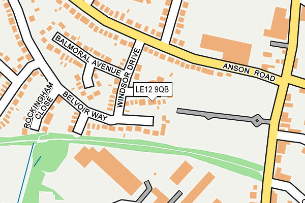 LE12 9QB map - OS OpenMap – Local (Ordnance Survey)