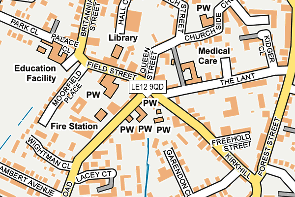 LE12 9QD map - OS OpenMap – Local (Ordnance Survey)