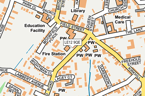 LE12 9QE map - OS OpenMap – Local (Ordnance Survey)
