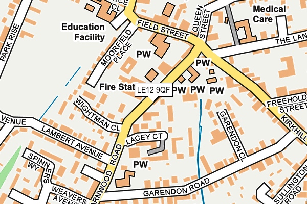 LE12 9QF map - OS OpenMap – Local (Ordnance Survey)