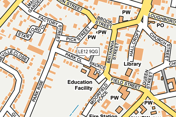 LE12 9QG map - OS OpenMap – Local (Ordnance Survey)