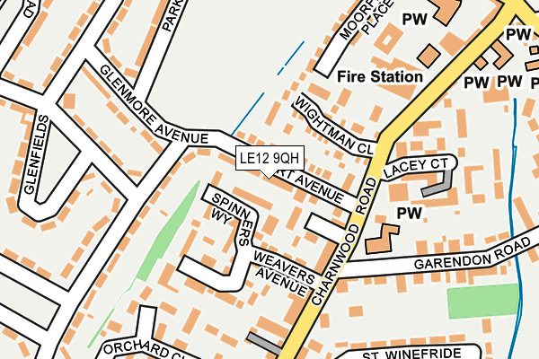 LE12 9QH map - OS OpenMap – Local (Ordnance Survey)