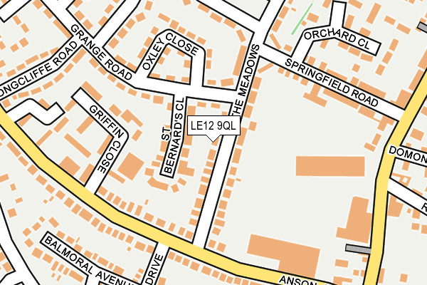 LE12 9QL map - OS OpenMap – Local (Ordnance Survey)