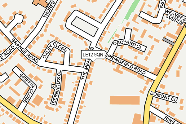 LE12 9QN map - OS OpenMap – Local (Ordnance Survey)