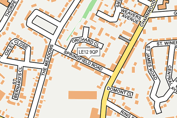 LE12 9QP map - OS OpenMap – Local (Ordnance Survey)