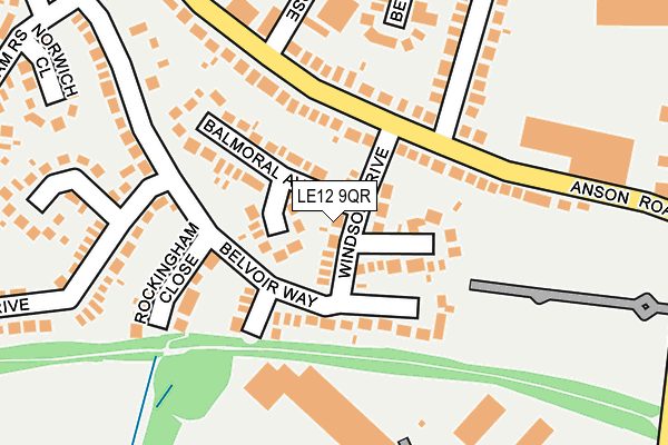 LE12 9QR map - OS OpenMap – Local (Ordnance Survey)