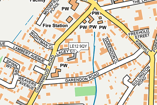 LE12 9QY map - OS OpenMap – Local (Ordnance Survey)