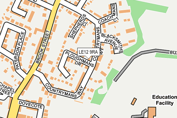 LE12 9RA map - OS OpenMap – Local (Ordnance Survey)