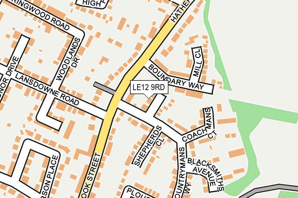 LE12 9RD map - OS OpenMap – Local (Ordnance Survey)