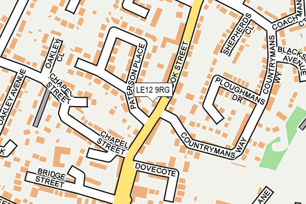 LE12 9RG map - OS OpenMap – Local (Ordnance Survey)