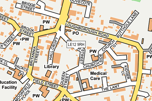 LE12 9RH map - OS OpenMap – Local (Ordnance Survey)