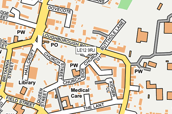 LE12 9RJ map - OS OpenMap – Local (Ordnance Survey)
