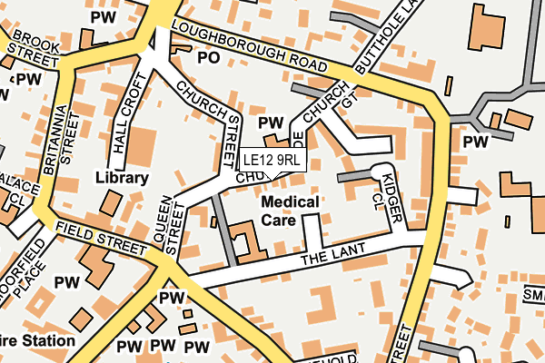 LE12 9RL map - OS OpenMap – Local (Ordnance Survey)