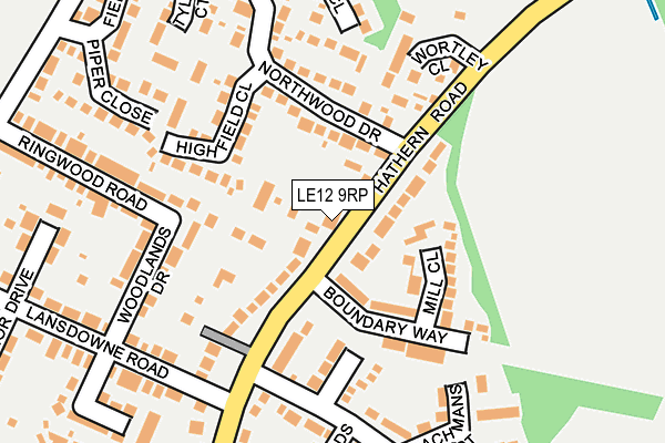 LE12 9RP map - OS OpenMap – Local (Ordnance Survey)