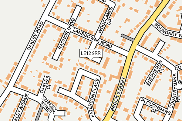 LE12 9RR map - OS OpenMap – Local (Ordnance Survey)