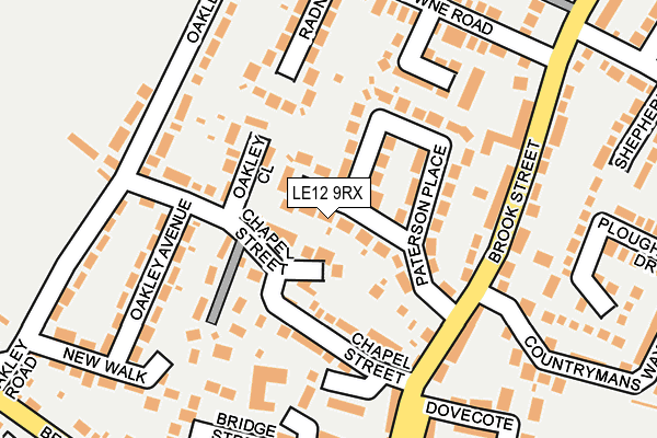 LE12 9RX map - OS OpenMap – Local (Ordnance Survey)