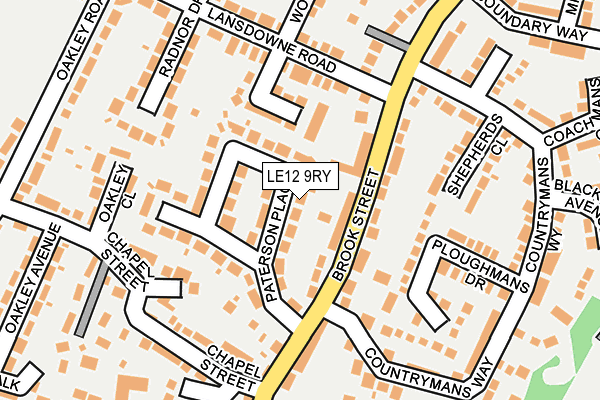 LE12 9RY map - OS OpenMap – Local (Ordnance Survey)