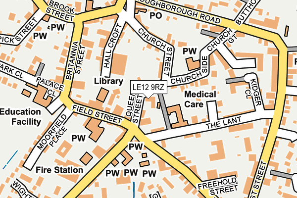 LE12 9RZ map - OS OpenMap – Local (Ordnance Survey)