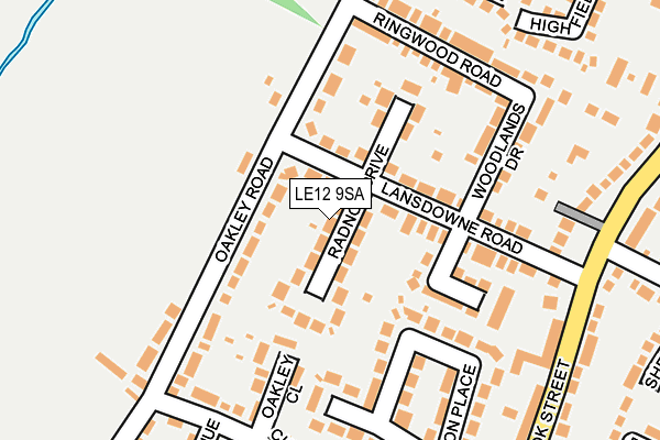 LE12 9SA map - OS OpenMap – Local (Ordnance Survey)