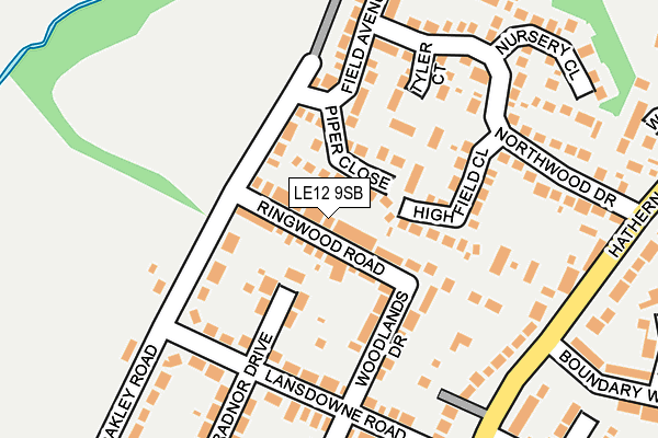 LE12 9SB map - OS OpenMap – Local (Ordnance Survey)