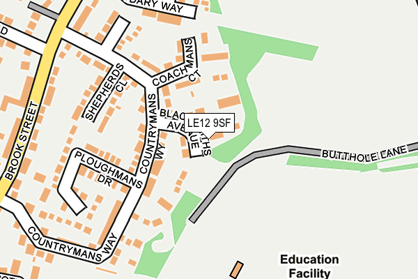 LE12 9SF map - OS OpenMap – Local (Ordnance Survey)