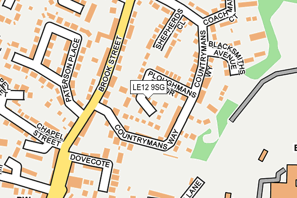 LE12 9SG map - OS OpenMap – Local (Ordnance Survey)