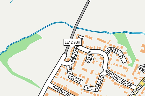 LE12 9SH map - OS OpenMap – Local (Ordnance Survey)