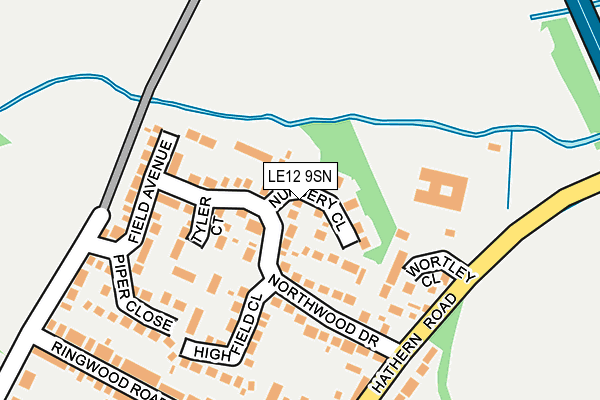 LE12 9SN map - OS OpenMap – Local (Ordnance Survey)