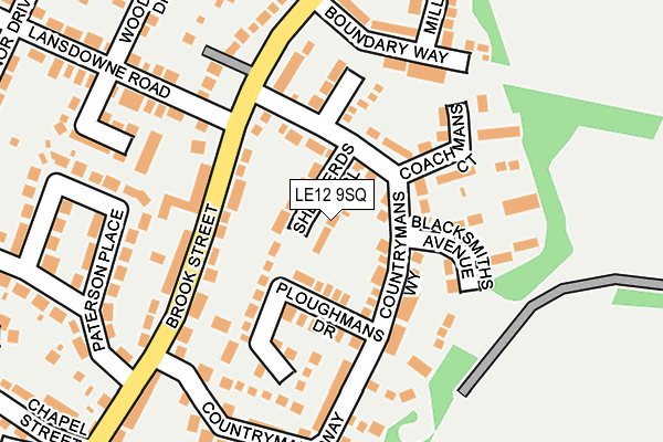 LE12 9SQ map - OS OpenMap – Local (Ordnance Survey)