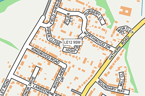 LE12 9SW map - OS OpenMap – Local (Ordnance Survey)