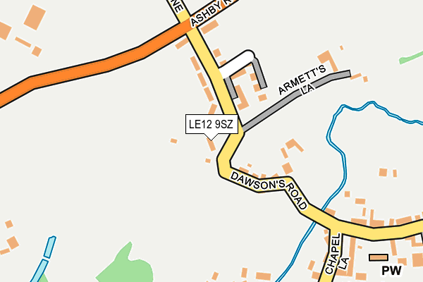 LE12 9SZ map - OS OpenMap – Local (Ordnance Survey)