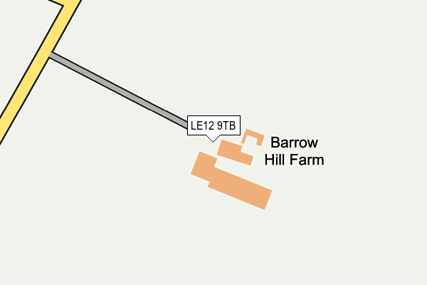 LE12 9TB map - OS OpenMap – Local (Ordnance Survey)