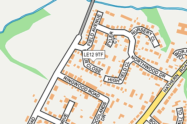 LE12 9TF map - OS OpenMap – Local (Ordnance Survey)